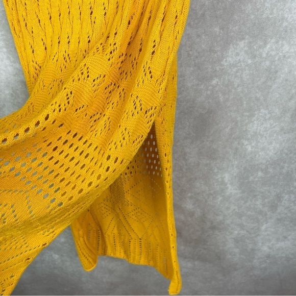 Roller Rabbit Vinnie Caftan Crochet Knit Coverup Dress In Amber Yellow Size XS - Picture 11 of 12